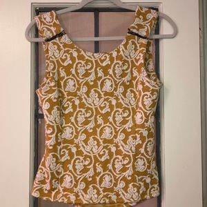 Yellow and white timing brand tank top